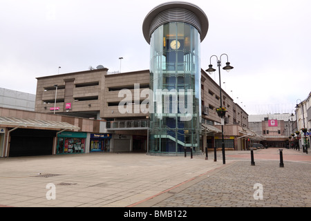 Empty town centre shopping arcade in Blackburn, Lancashire, England Stock Photo