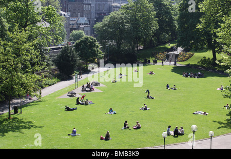 elevated view of Union Terrace Gardens Aberdeen Scotland  May 2010 Stock Photo