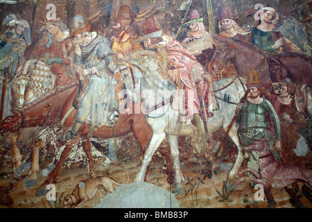 Detail of the Triumph of Death, frescoes at the monumental Camposanto Pisa, Italy Stock Photo
