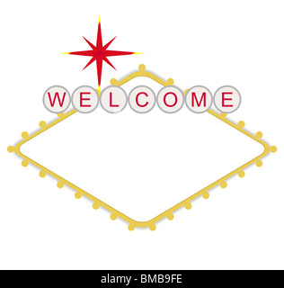 Blank welcome to Las Vegas neon sign, isolated on white background ...