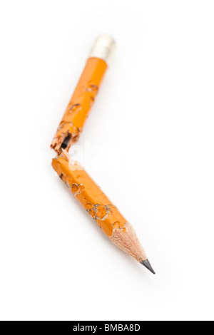 Broken Pencil with white background Stock Photo