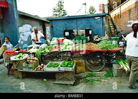 Beijing, China, Adults Shopping in Public Farmer's Market, in Chaoyang DIstrict, Street Vendor, Chinese old city, asia choices, farmers life Stock Photo