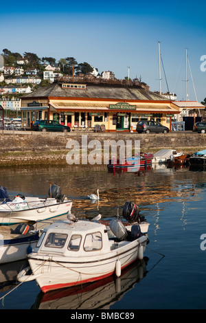 UK, England, Devon, Dartmouth, Station Restaurant riverside building overlooking the Boat Float, Stock Photo