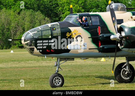 North American B-25J Mitchell In USAAF Camouflage Displaying At Duxforf ...