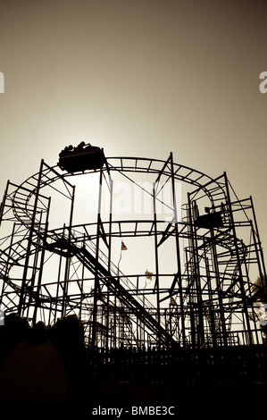 The wild mouse roller coaster ride at Pleasureland, Southport,UK Stock Photo