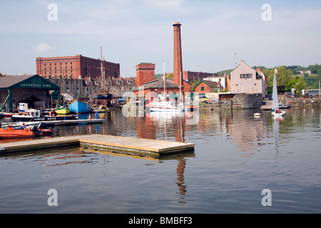 Floating harbour and nineteenth century industrial buildings, Hotwells, Bristol Stock Photo