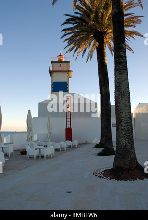 Overall View of the Santa Marta Lighthouse, Cascais, Lisbon, portugal Stock Photo