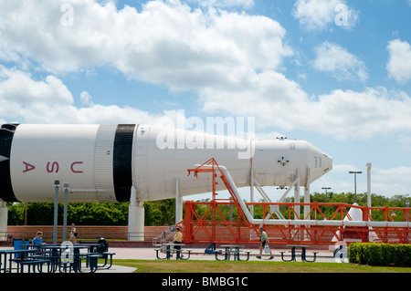 The Saturn Rocket in the Rocket Garden at the Kennedy Space Centre, Cape Canaveral, Florida, USA Stock Photo