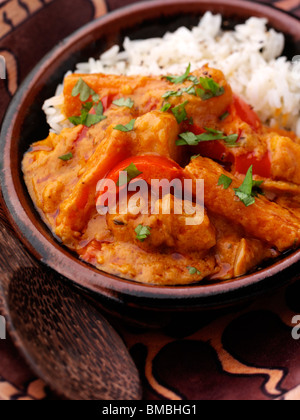 African peanut stew and rice vegetarian main meals Stock Photo