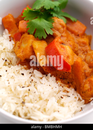 African peanut stew and rice vegetarian main meals Stock Photo