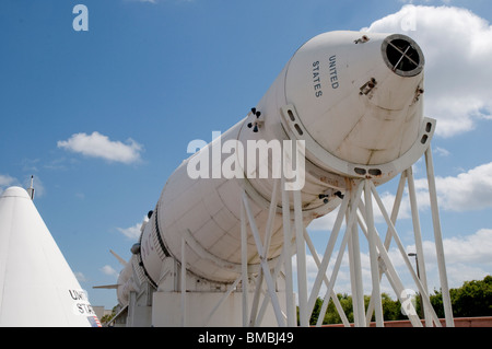 The Saturn Rocket in the Rocket Garden at the Kennedy Space Centre, Cape Canaveral, Florida, USA Stock Photo