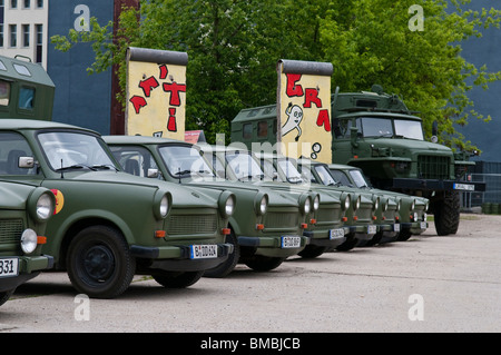 Old GDR Army vehicles of the brand Trabant, Berlin, Germany Stock Photo