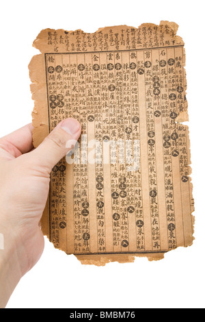 brown antique chinese book page for background Stock Photo