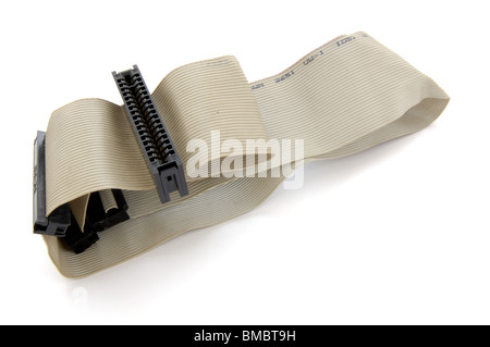 Computer ribbon cable isolated on a white background Stock Photo
