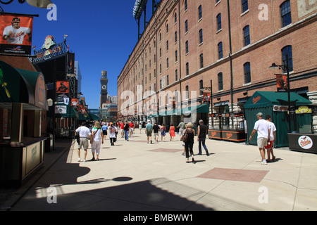 Oriole Park at Camden Yards, the beautiful baseball-only facility in downtown Baltimore, is the official home of the Orioles. Stock Photo