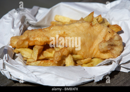 traditional english cod fish and chips england uk Stock Photo