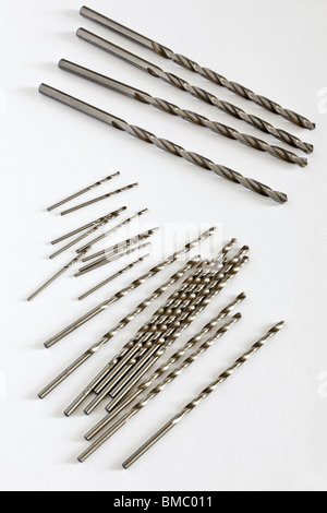 Selection of different sized Twist drill bits Stock Photo