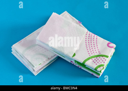 Pile of folded paper handkerchiefs Stock Photo