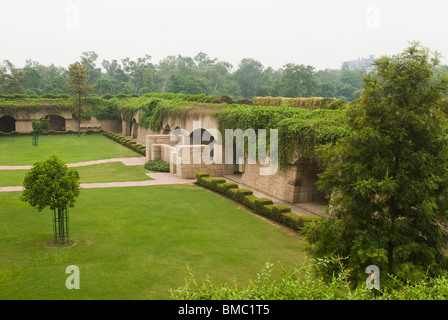 Lawn at a monument, Raj Ghat, New Delhi, India Stock Photo