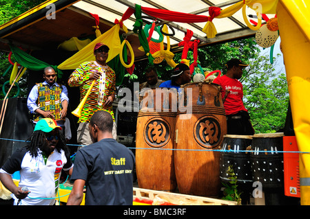 Luton Carnival Ghana Ashanti Kingdom African Drums 2010 Stock Photo