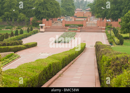 Lawn at a monument, Raj Ghat, New Delhi, India Stock Photo