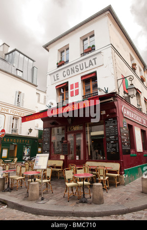 Restaurant at Montmartre, Paris, France Stock Photo