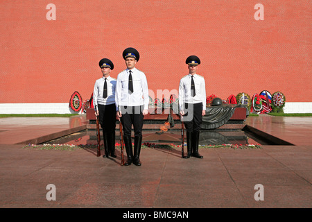 Honor Guards at the Tomb of the Unknown Soldier in Alexander Garden, Moscow, Russia Stock Photo