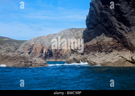 Coastline of Ramsey Island, Pembrokeshire, Wales Stock Photo