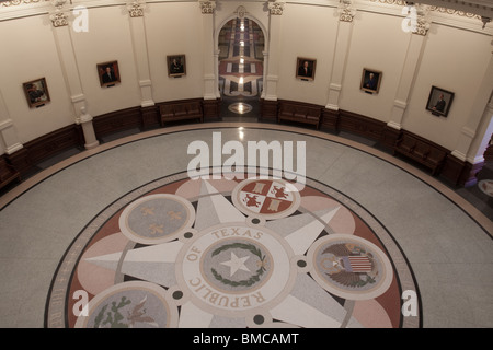 Floor and lower level of the Texas capitol building or statehouse rotunda in Austin Stock Photo