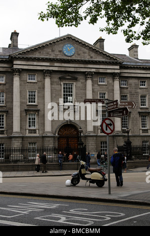 Entrance facade & west front of Trinity College Dublin Ireland Stock Photo