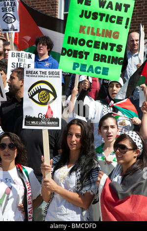 Arab-Americans Protest Israeli Attack on Gaza Relief Flotilla Stock Photo