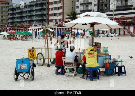 ice cream,soft dronks and snacks seller  from the the beaches in cabo frio,brazil,south america Stock Photo