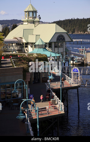 Pioneer Plaza and waterfront promenade in Nanamio Vancouver Island, British Columbia, Canada Stock Photo