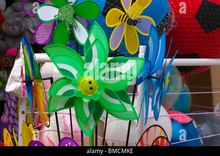 Childrens Colourful Childrens Plastic windmill Windmills Stock Photo