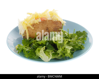 Jacket Potato with Coleslaw and Cheese Stock Photo