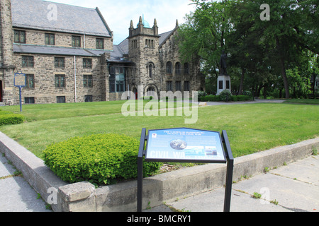 Camp Curtin Historic Marker and Monument in Harrisburg. Stock Photo
