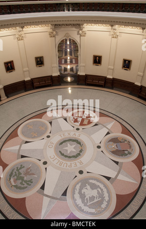 Floor and lower level of the Texas state capitol building or statehouse rotunda in Austin Stock Photo