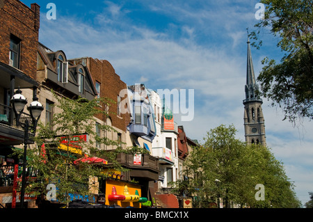 Saint Denis street Quartier Latin area Montreal Stock Photo