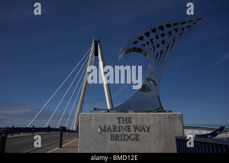 the marine way bridge southport merseyside england uk Stock Photo