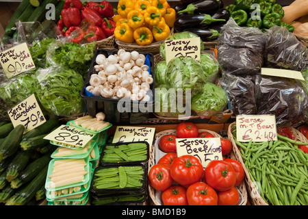 French market, St. Helier, Channel Islands, Great Britain Stock Photo