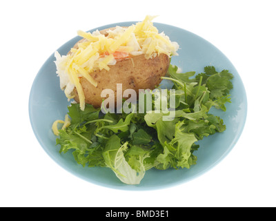 Jacket Potato with Coleslaw and Cheese Stock Photo