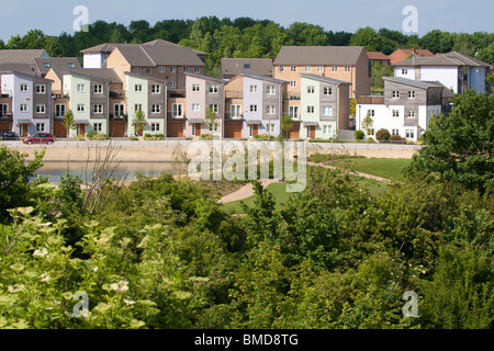 Lakeview Housing Estate - Milton Keynes - Buckinghamshire Stock Photo ...