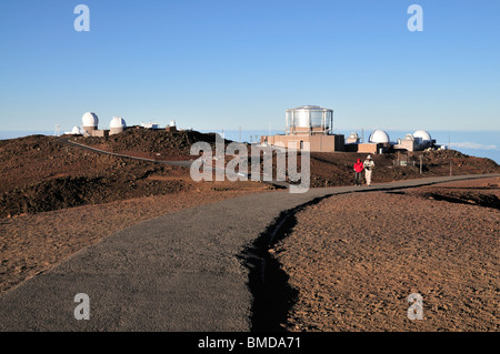 Observatories at the summit of Hale'akala, Maui, Hawaii, USA Stock Photo