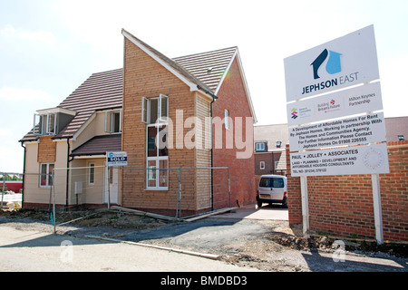 Affordable Housing - Broughton Gate Housing Estate - Milton Keynes -  Buckinghamshire Stock Photo