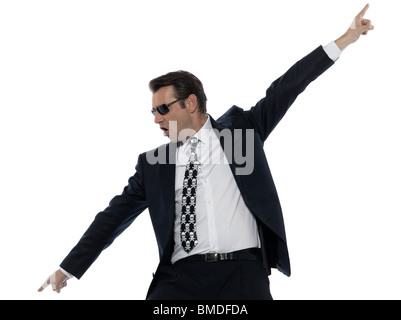 man criminal expressive pirate caucasian in studio isolated on white background Stock Photo