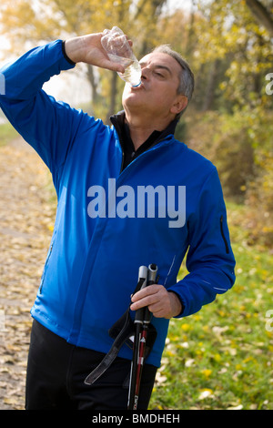 Man Drinking Water Stock Photo