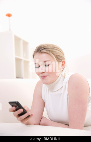 Woman Using Cell Phone Stock Photo