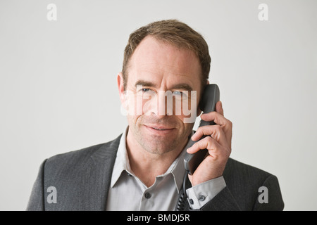 Businessman on Telephone Call Stock Photo