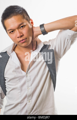 Portrait of Man in Studio Stock Photo