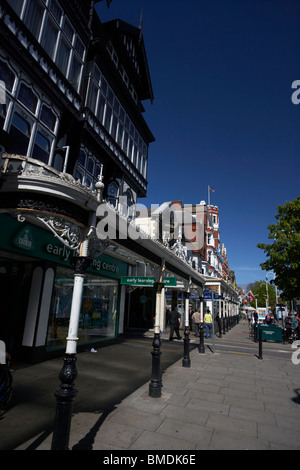 renovated victorian verandas and pavement lord street southport merseyside england uk Stock Photo